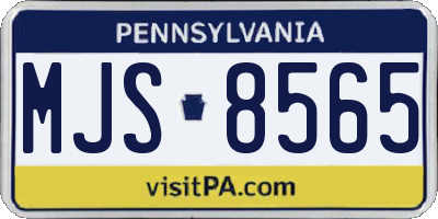 PA license plate MJS8565