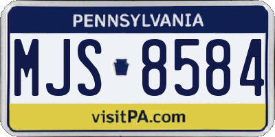 PA license plate MJS8584