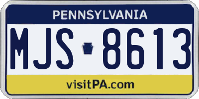 PA license plate MJS8613