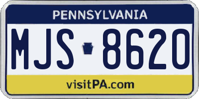 PA license plate MJS8620