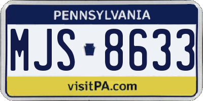 PA license plate MJS8633