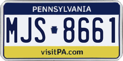 PA license plate MJS8661