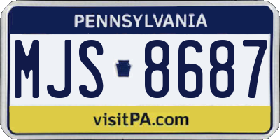 PA license plate MJS8687