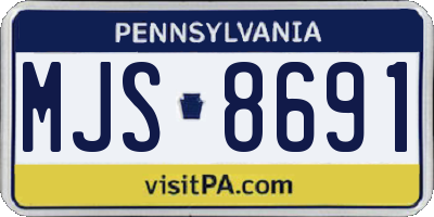 PA license plate MJS8691
