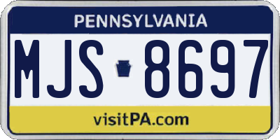 PA license plate MJS8697