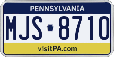 PA license plate MJS8710
