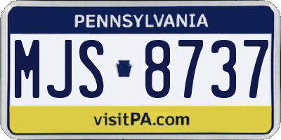 PA license plate MJS8737