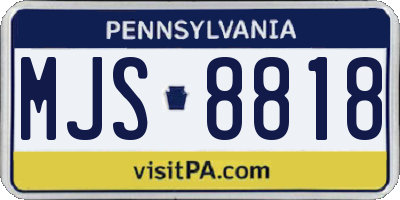 PA license plate MJS8818