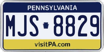 PA license plate MJS8829
