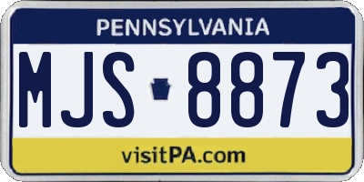 PA license plate MJS8873