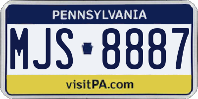 PA license plate MJS8887