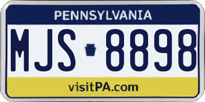 PA license plate MJS8898