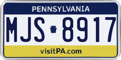 PA license plate MJS8917