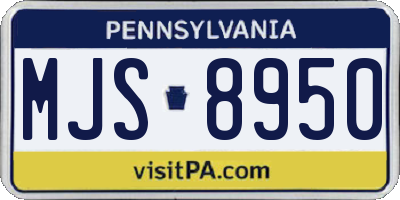 PA license plate MJS8950