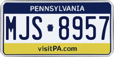 PA license plate MJS8957