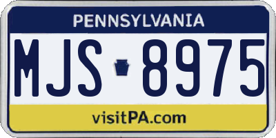PA license plate MJS8975