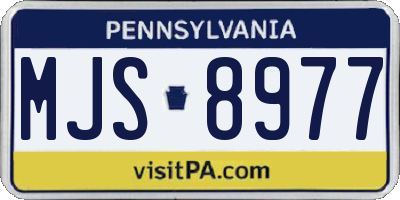 PA license plate MJS8977