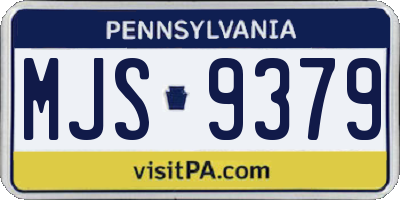 PA license plate MJS9379