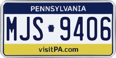 PA license plate MJS9406
