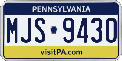 PA license plate MJS9430