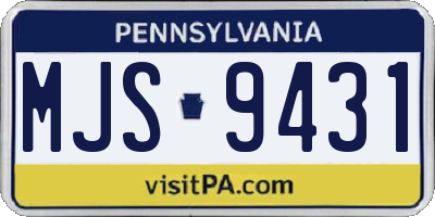 PA license plate MJS9431
