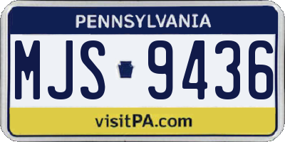 PA license plate MJS9436