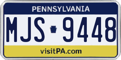 PA license plate MJS9448