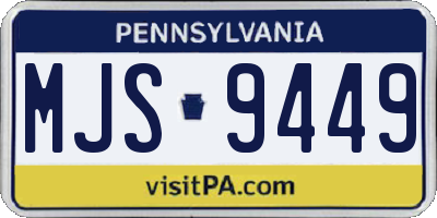 PA license plate MJS9449