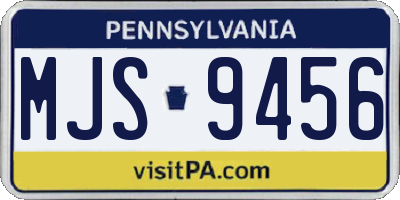 PA license plate MJS9456