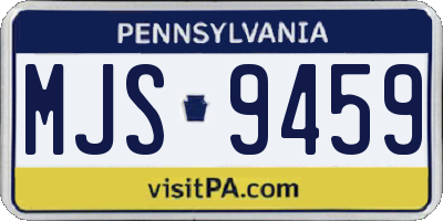 PA license plate MJS9459