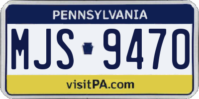 PA license plate MJS9470