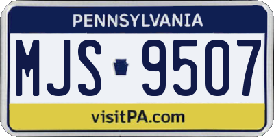 PA license plate MJS9507