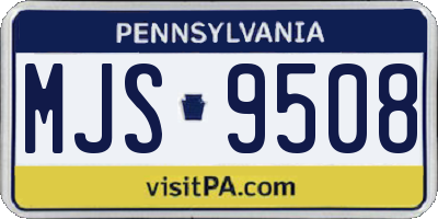 PA license plate MJS9508