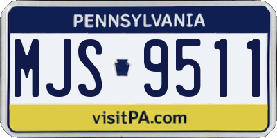 PA license plate MJS9511
