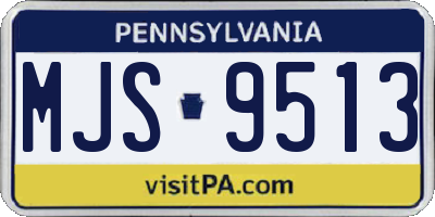 PA license plate MJS9513