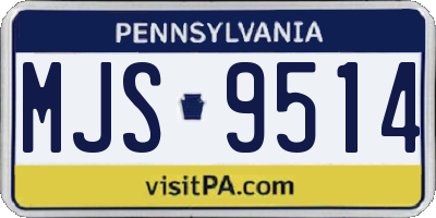 PA license plate MJS9514