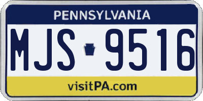 PA license plate MJS9516