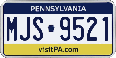 PA license plate MJS9521