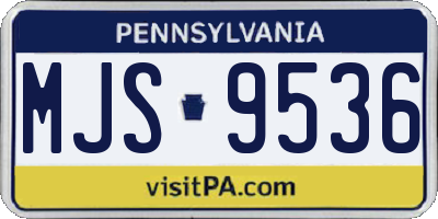 PA license plate MJS9536