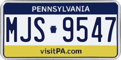 PA license plate MJS9547