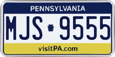 PA license plate MJS9555