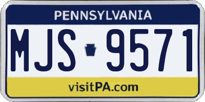 PA license plate MJS9571
