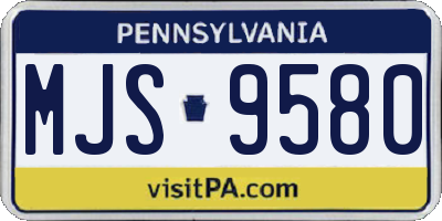 PA license plate MJS9580