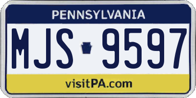 PA license plate MJS9597