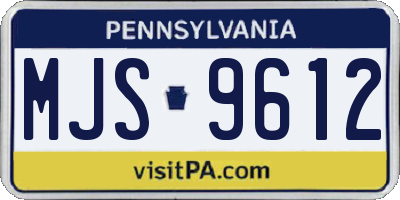 PA license plate MJS9612