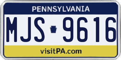PA license plate MJS9616