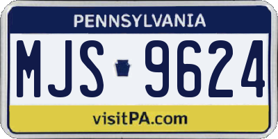 PA license plate MJS9624