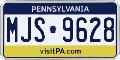 PA license plate MJS9628