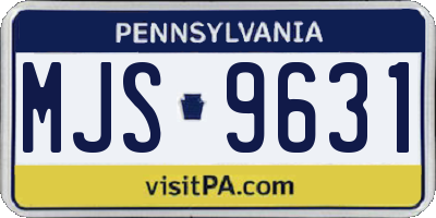 PA license plate MJS9631