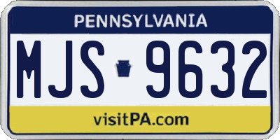 PA license plate MJS9632